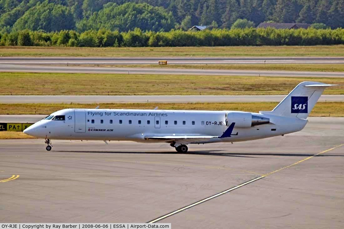 OY-RJE, Canadair CRJ-100LR (CL-600-2B19) C/N 7009, Canadair Regional Jet 100LR [7009] (Cimber Air) Stockholm-Arlanda~SE 06/06/2008