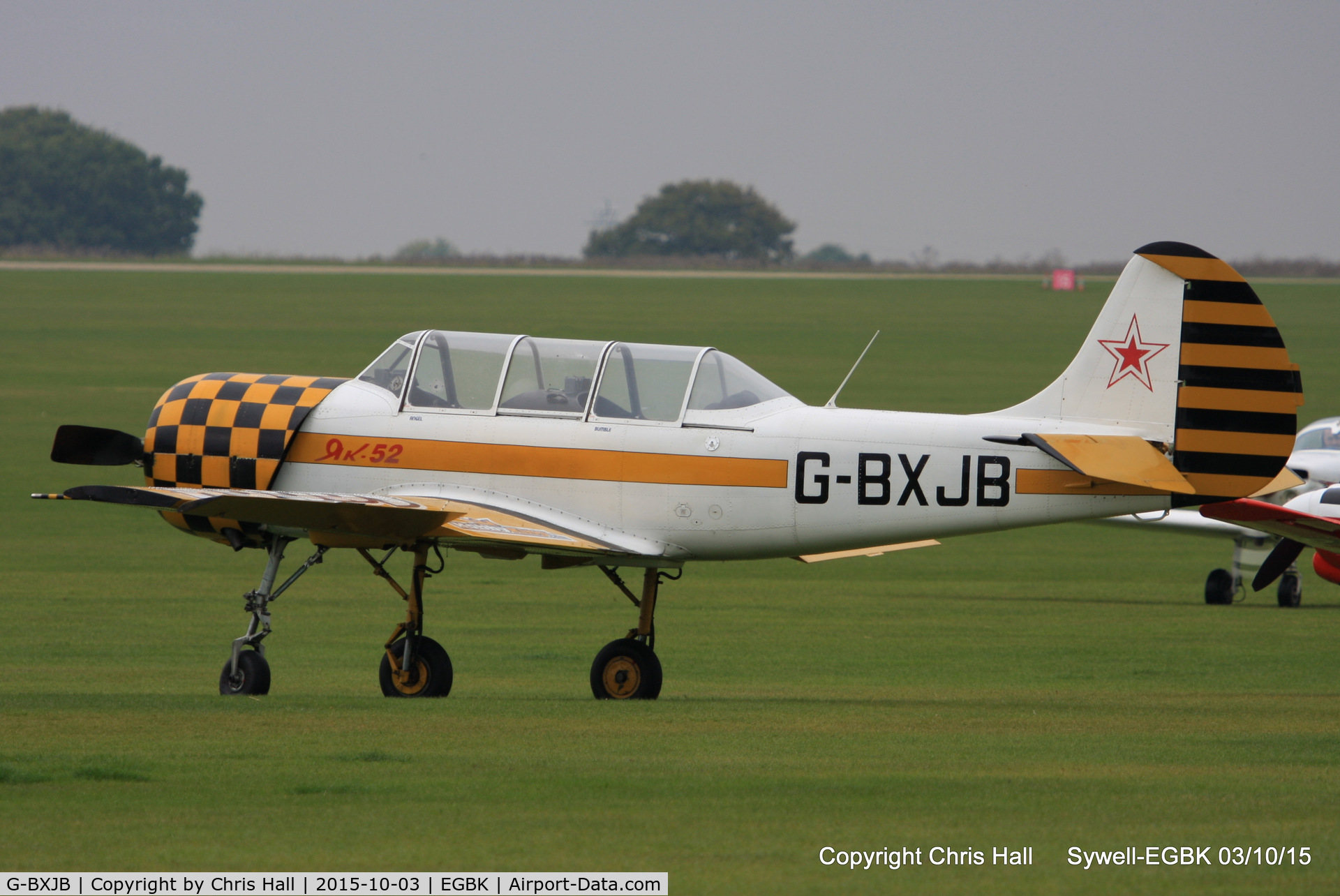 G-BXJB, 1987 Bacau Yak-52 C/N 877403, at The Radial And Training Aircraft Fly-in