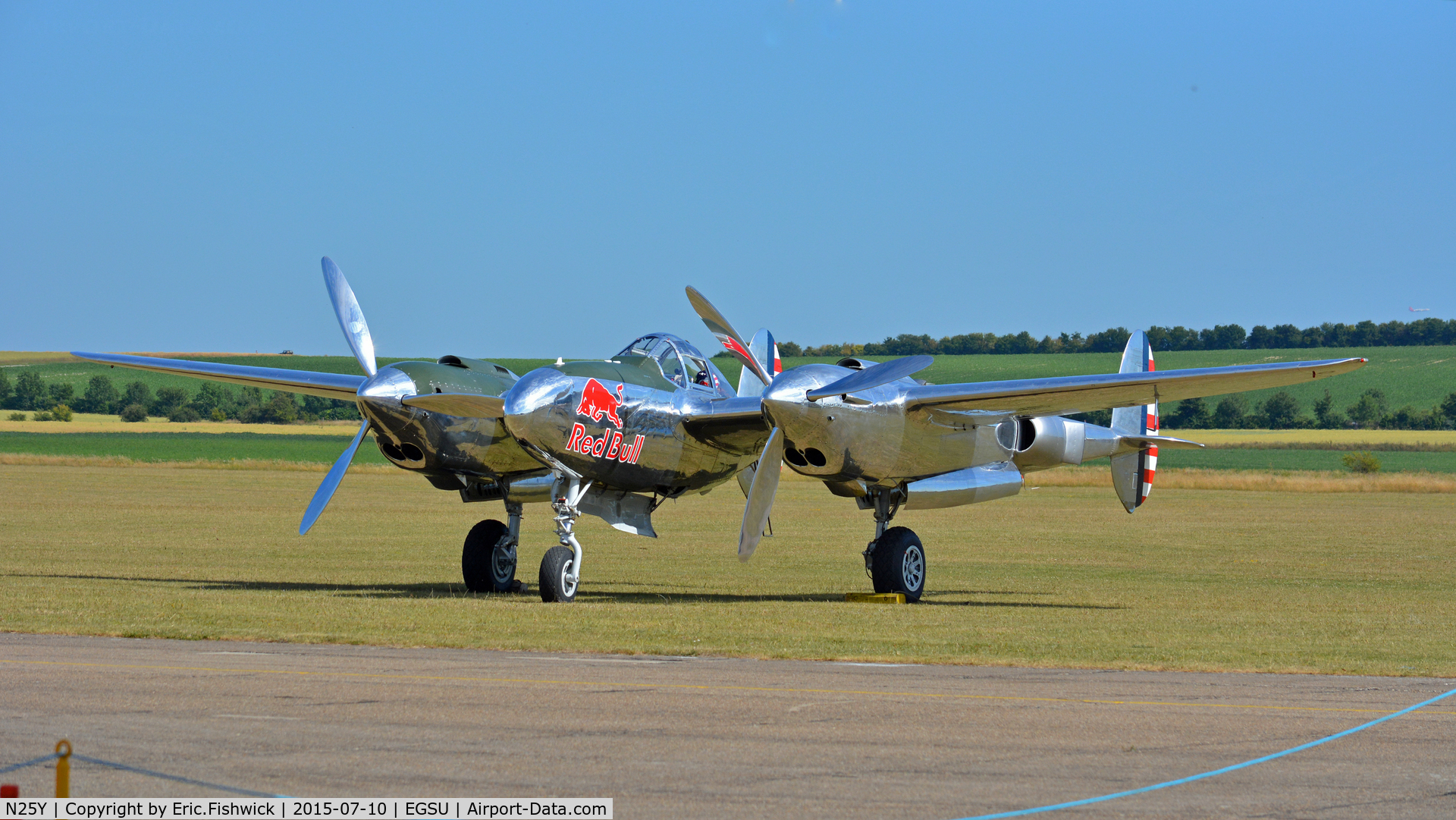 N25Y, 1944 Lockheed P-38L-5LO Lightning C/N AF44-53254, 3. N25Y ready for The Flying Legends Air Show, July 2015.