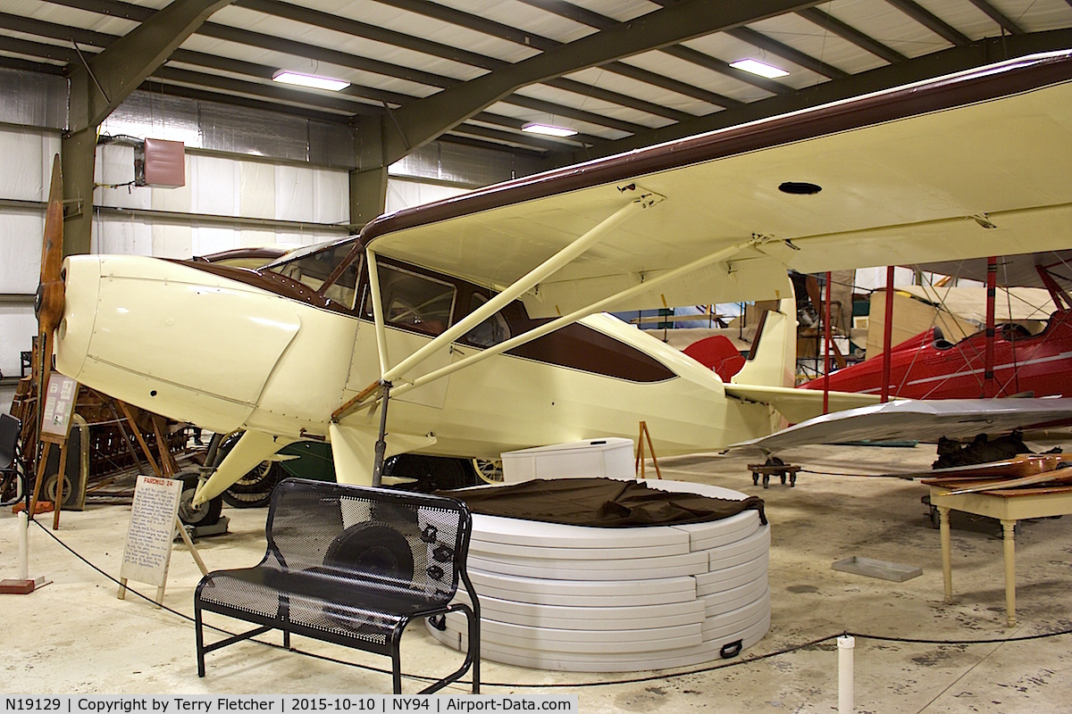 N19129, 1937 Fairchild 24 H C/N 3224, Displayed at Old Rhinebeck Aerodrome in New York State