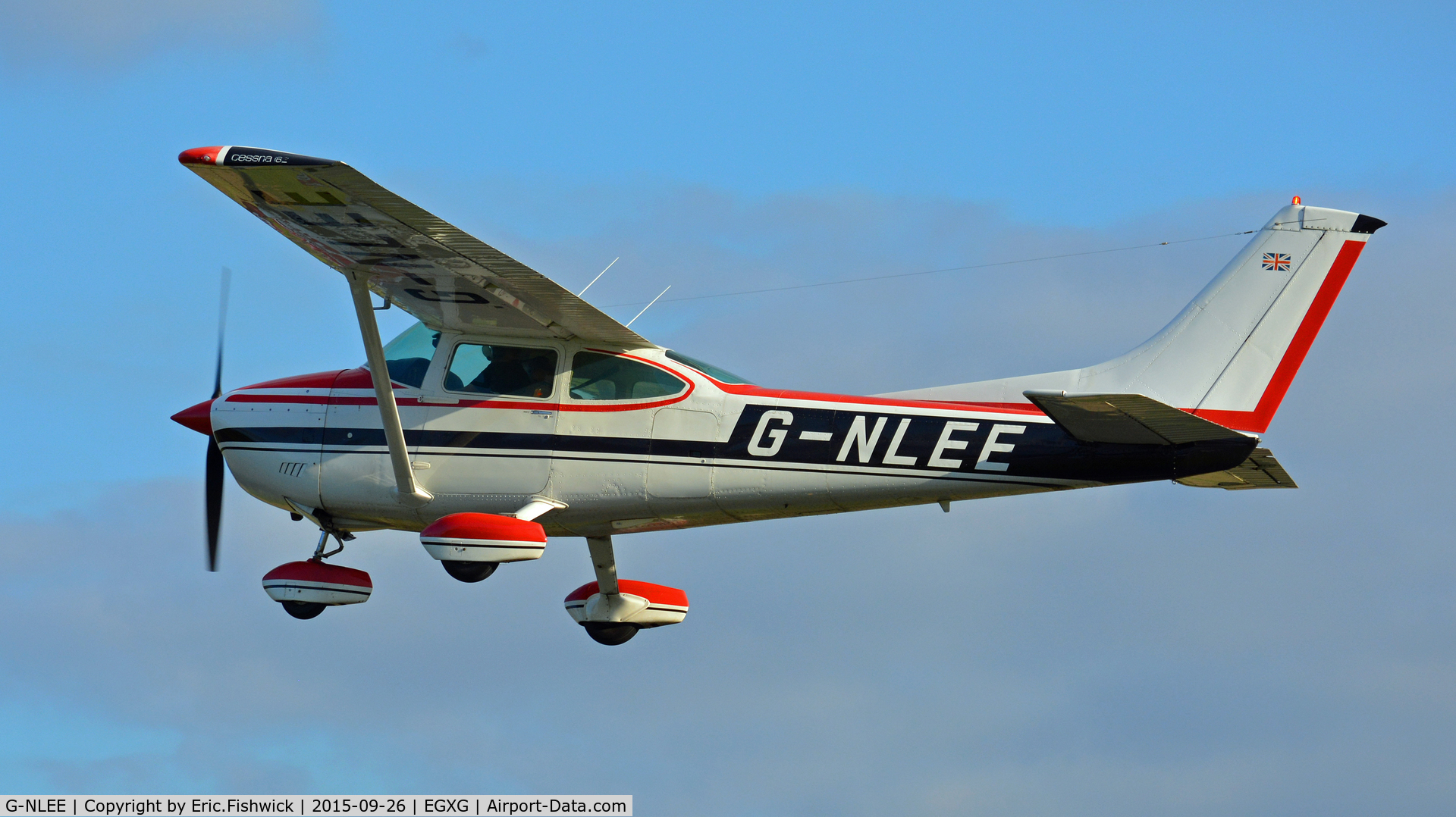 G-NLEE, 1977 Cessna 182Q Skylane C/N 182-65934, 44. G-NLEE departing The Yorkshire Air Show, Church Fenton, Sept. 2015.