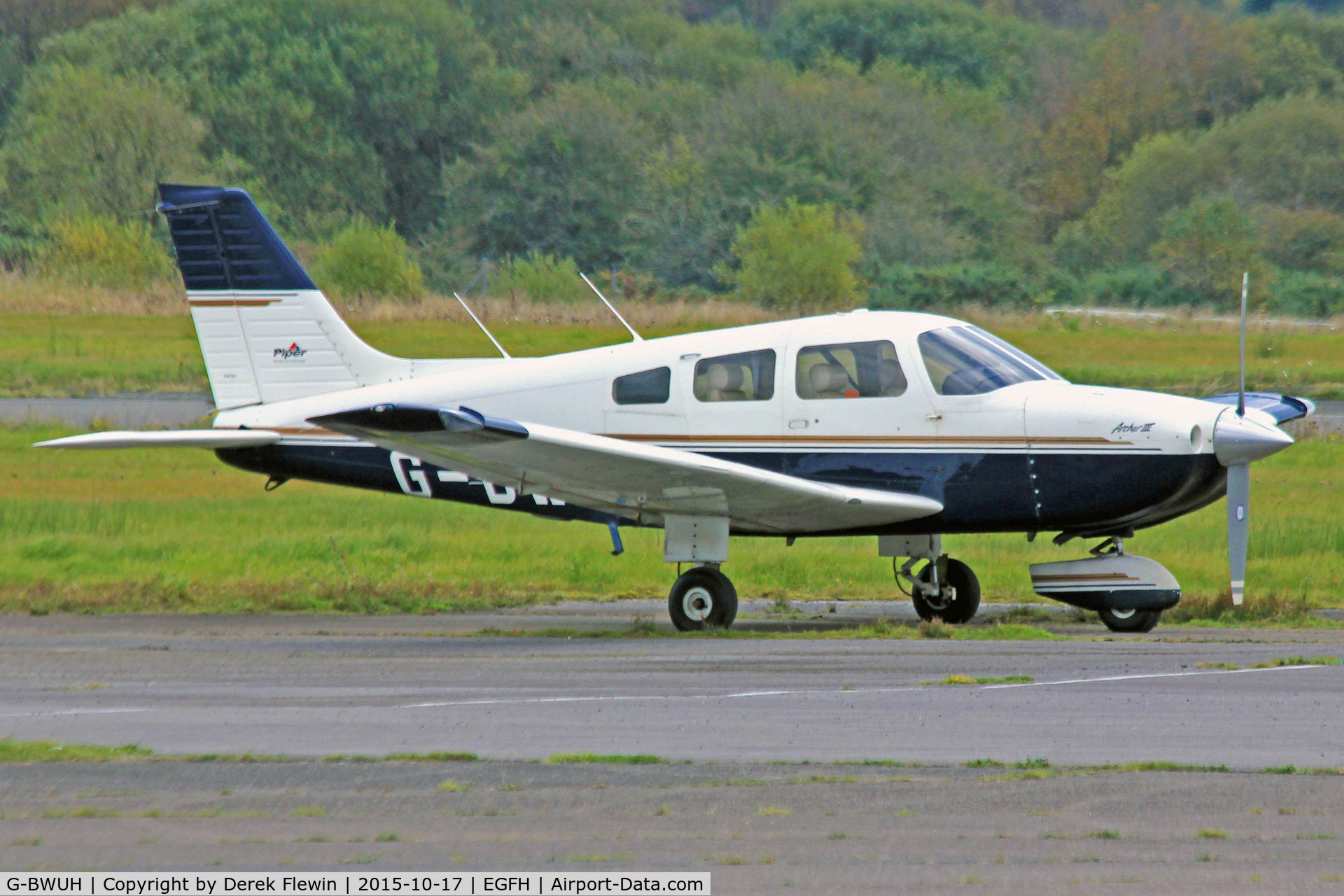 G-BWUH, 1996 Piper PA-28-181 Cherokee Archer III C/N 2843048, Cherokee Archer III, Lee-On-Solent based, previously N9272E, seen parked up.