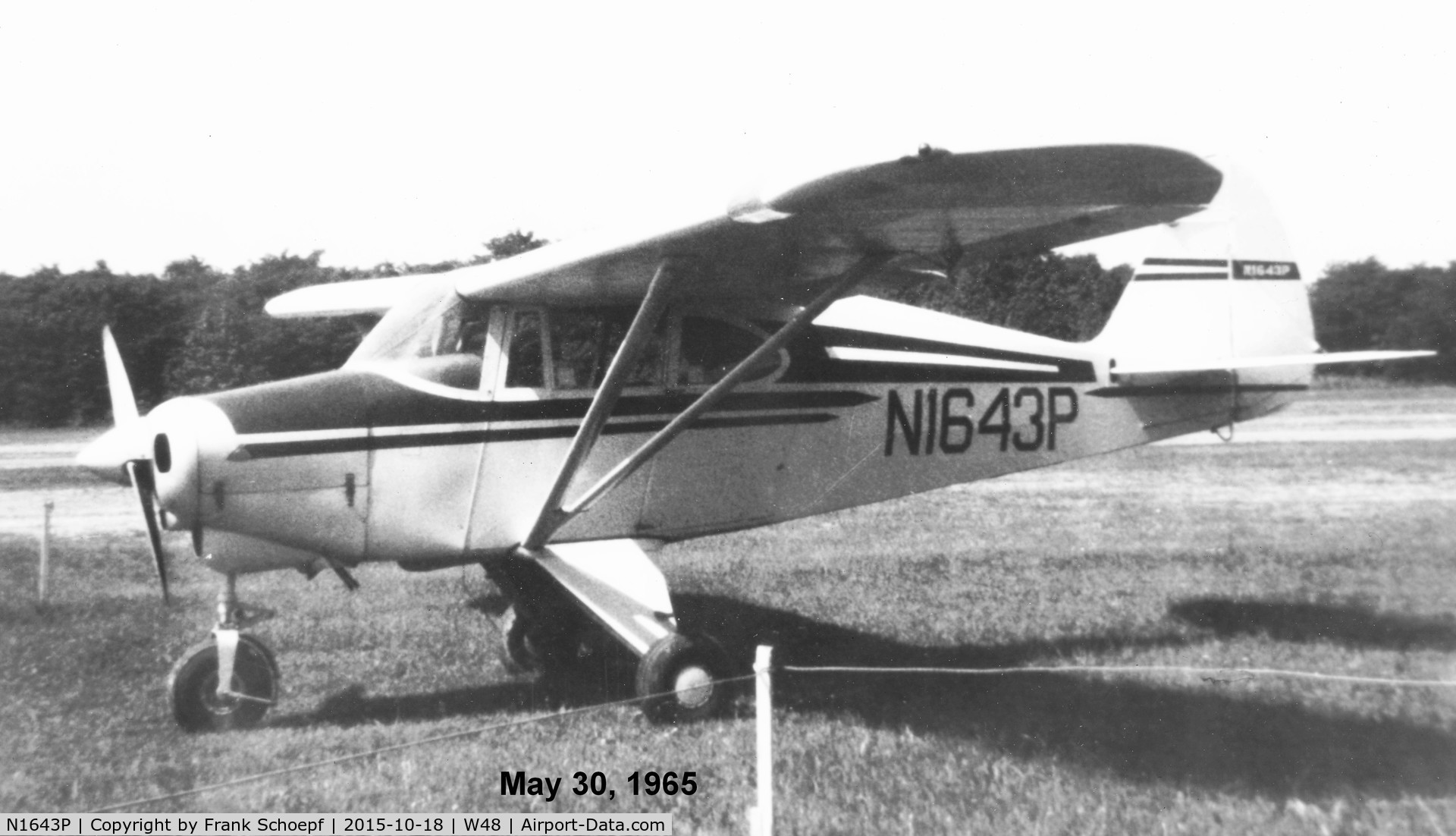 N1643P, 1954 Piper PA-22-150 C/N 22-2459, On the day I soloed in it.