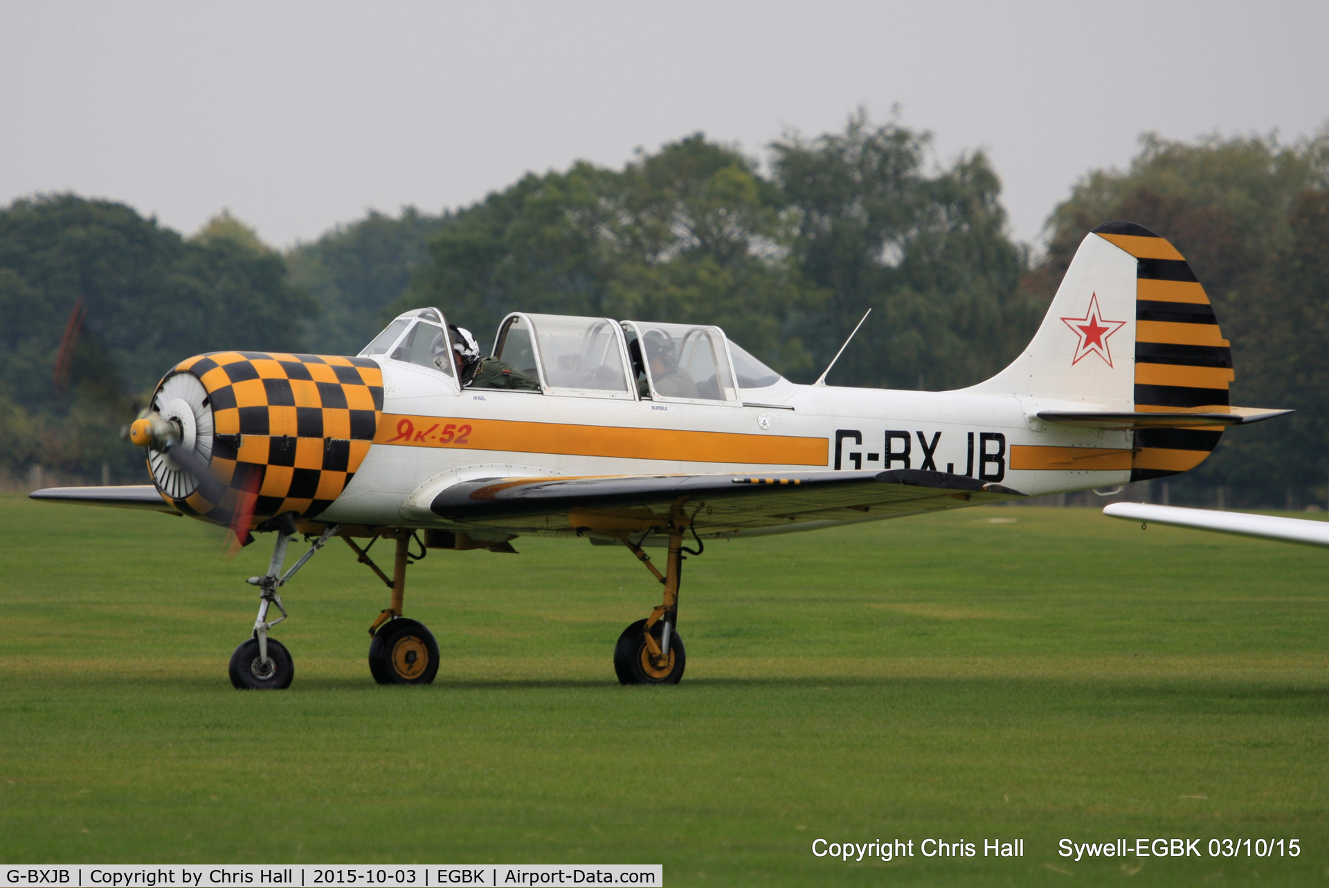 G-BXJB, 1987 Bacau Yak-52 C/N 877403, at The Radial And Training Aircraft Fly-in