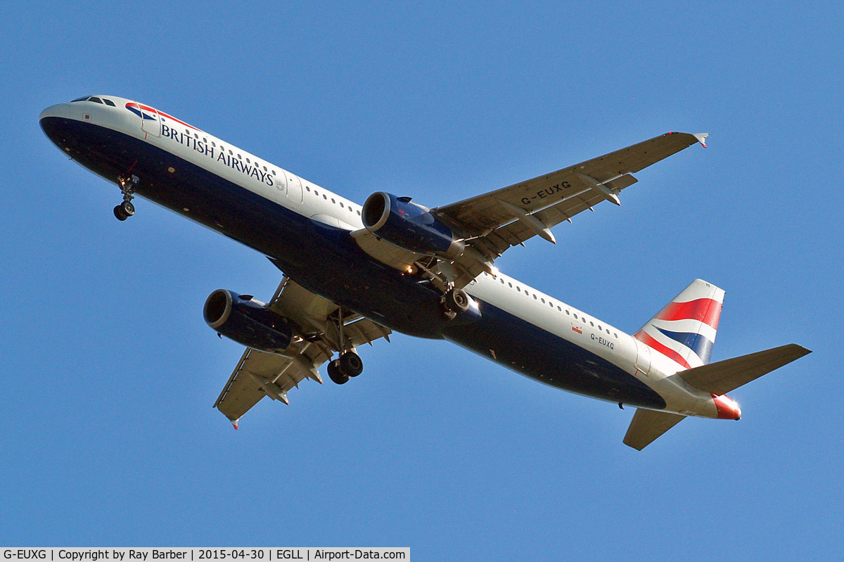 G-EUXG, 2004 Airbus A321-231 C/N 2351, Airbus A321-231 [2351] (British Airways) Home~G 30/04/2015. On approach 27R.