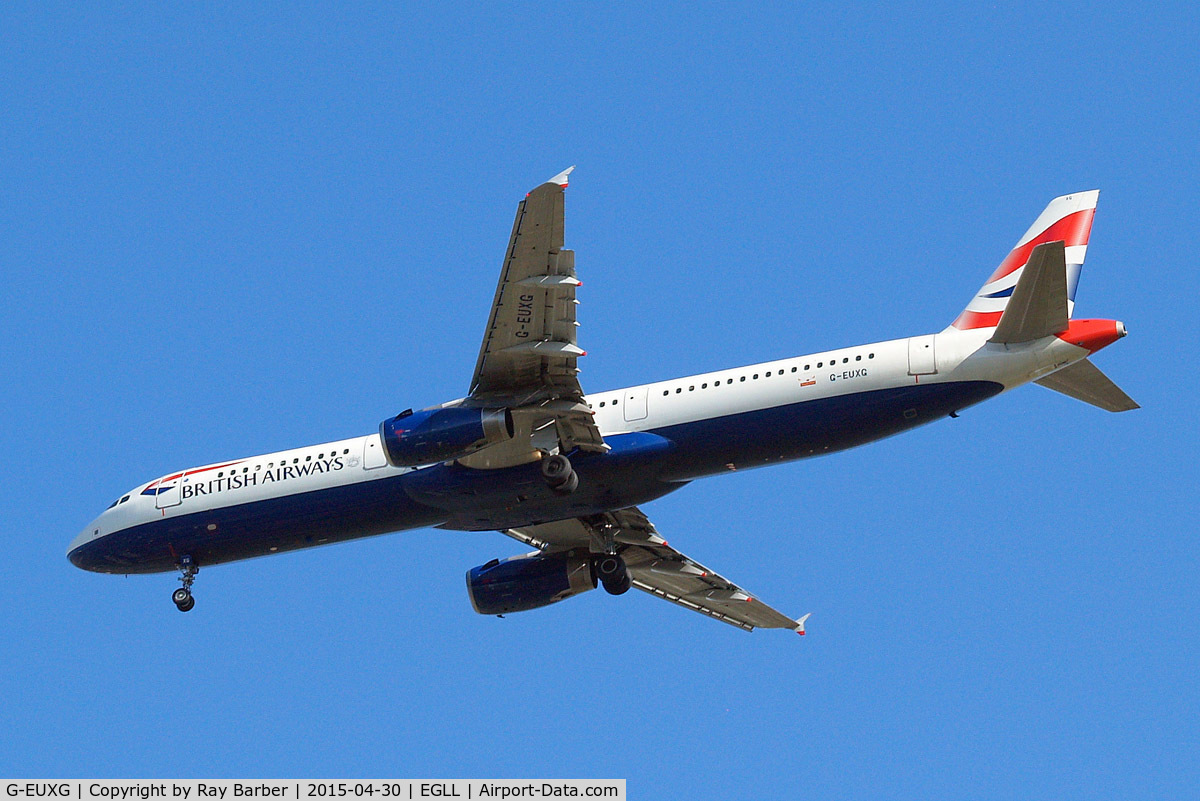 G-EUXG, 2004 Airbus A321-231 C/N 2351, Airbus A321-231 [2351] (British Airways) Home~G 30/04/2015. On approach 27R.