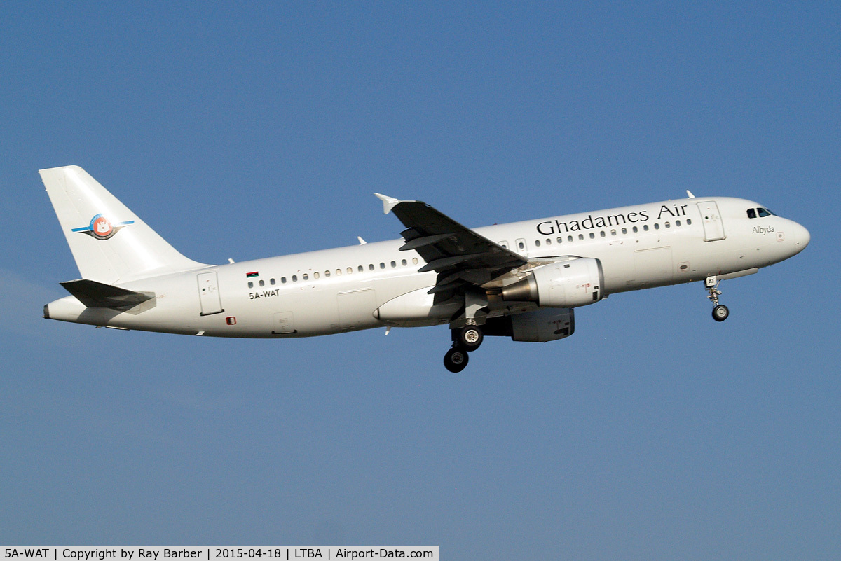 5A-WAT, 1993 Airbus A320-212 C/N 438, Airbus A320-212 [0438] (Ghadames Air Transport) Istanbul-Ataturk~TC 18/04/2015