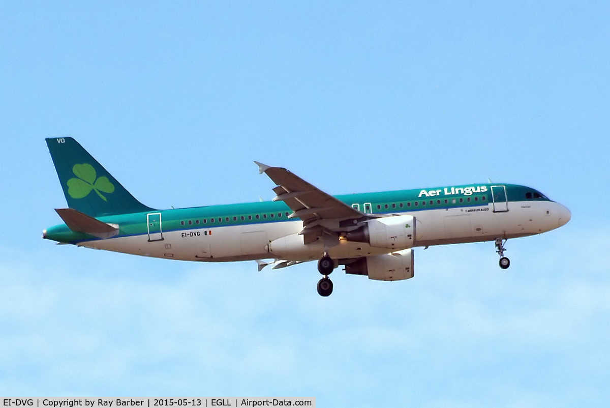 EI-DVG, 2007 Airbus A320-214 C/N 3318, Airbus A320-214 [3318] (Aer Lingus) Home~G 13/05/2015. On approach 27L.