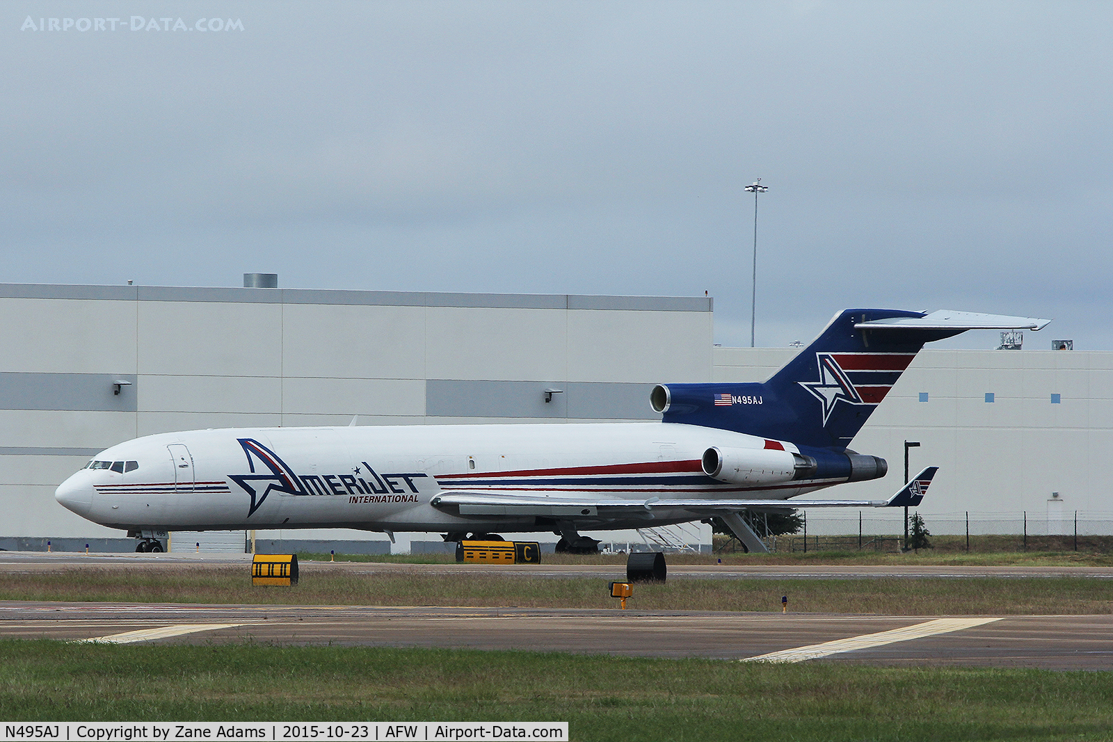 N495AJ, 1975 Boeing 727-233F C/N 20937, Amerijet 727parked on the west freight ramp at Alliance Airport - Fort Worth, TX