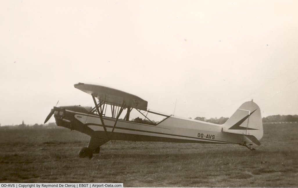 OO-AVS, 1944 Piper L-4J Grasshopper (J3C-65D) C/N 12429, At Ghent airfield in 1966.