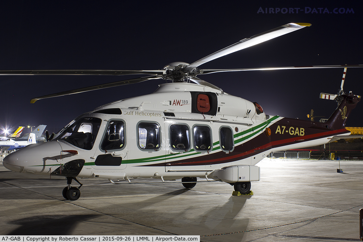 A7-GAB, 2014 AgustaWestland AW-189 C/N 49010, Malta International Airshow 2015