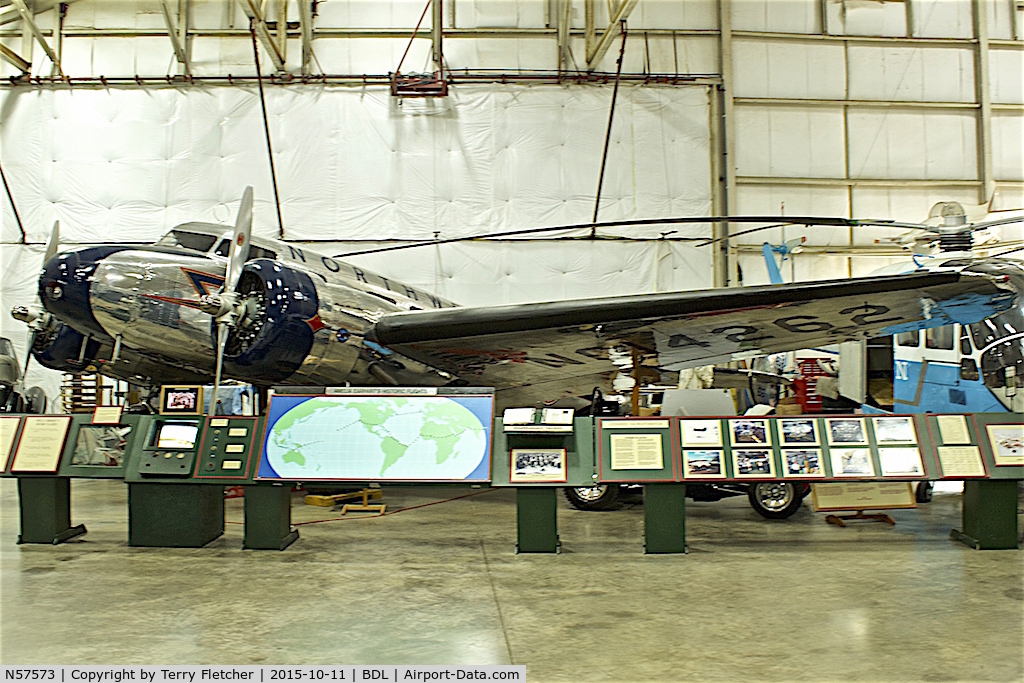 N57573, 1936 Lockheed Electra 10-A C/N 1052, At the New England Air Museum at Bradley International Airport