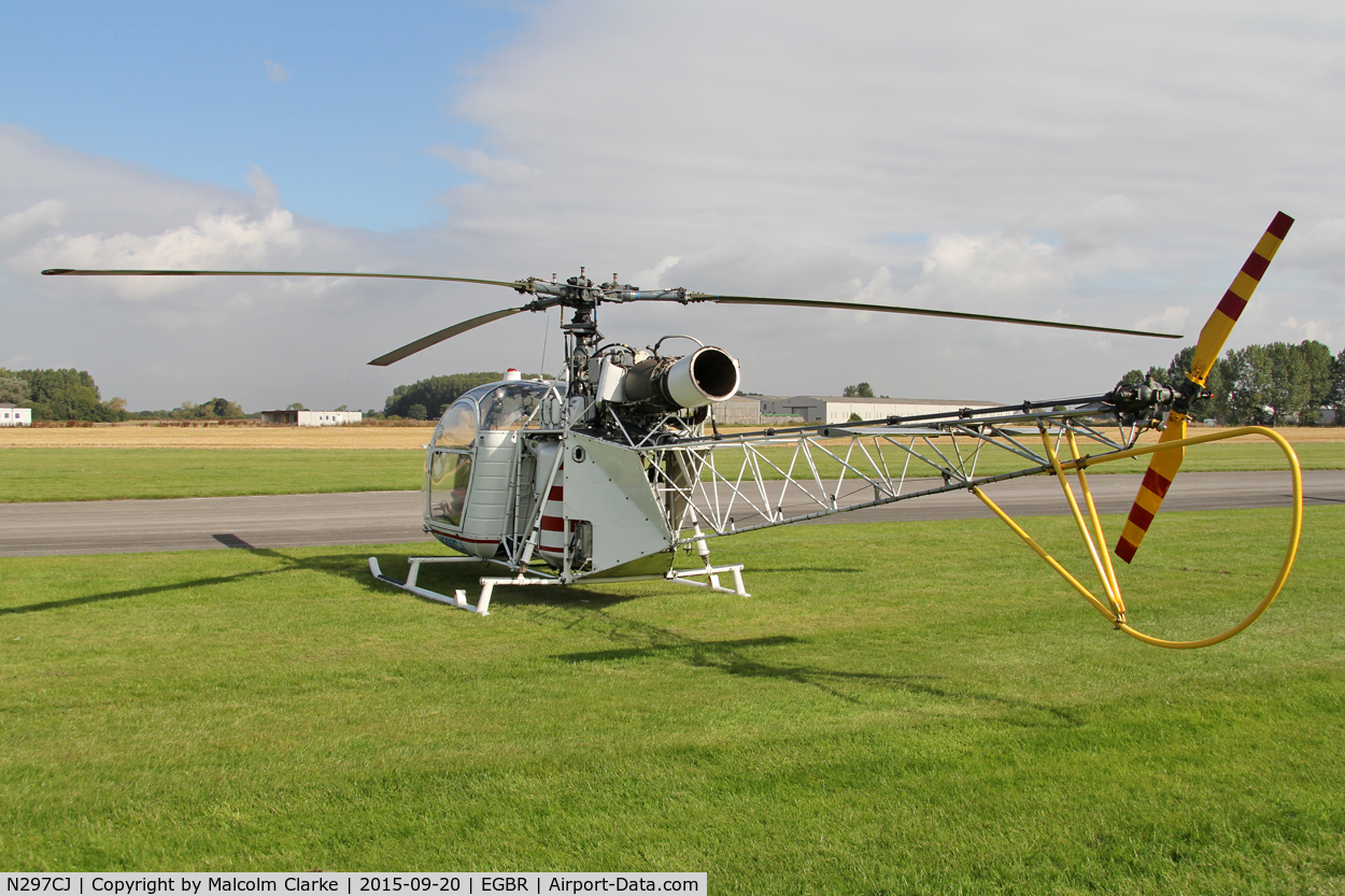 N297CJ, 1963 Sud Aviation SA-313B Alouette II C/N 1847, Sud Aviation SA-313B Alouette II at The Real Aeroplane Club's Helicopter Fly-In, Breighton Airfield, September 20th 2015.