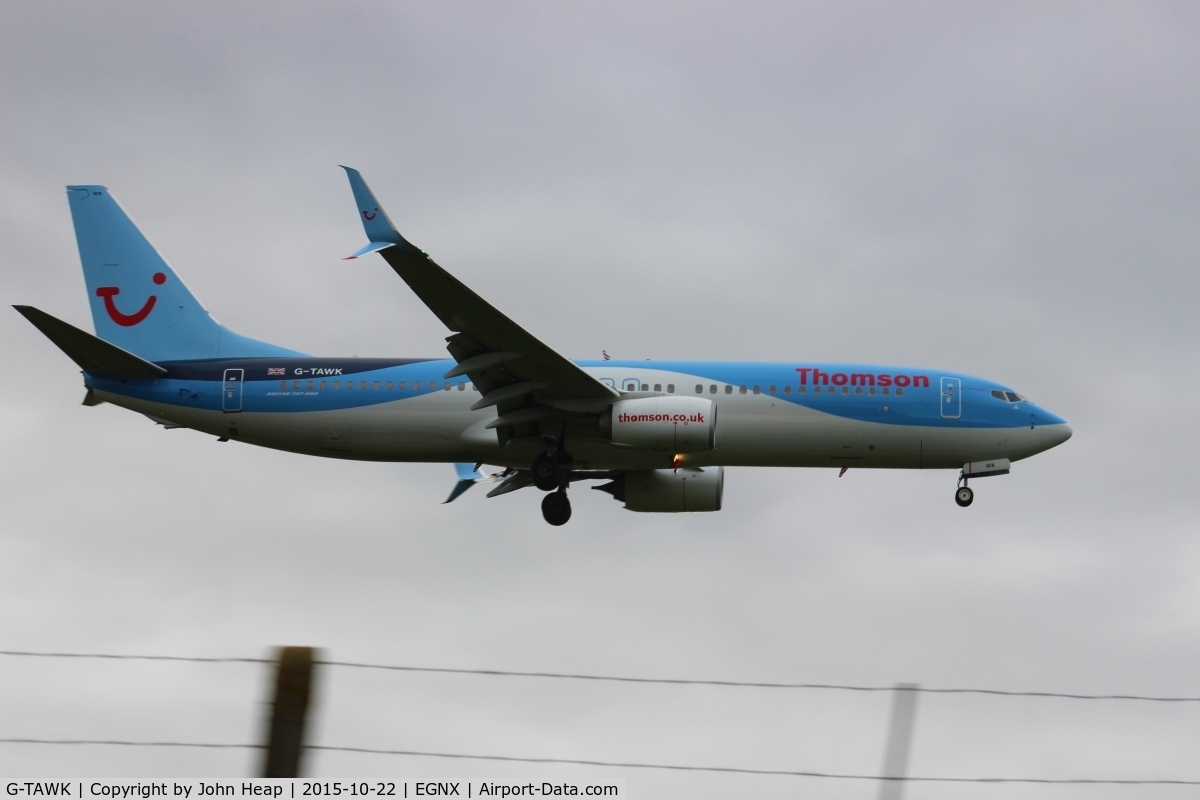G-TAWK, 2012 Boeing 737-8K5 C/N 37239, East Midlands Airport