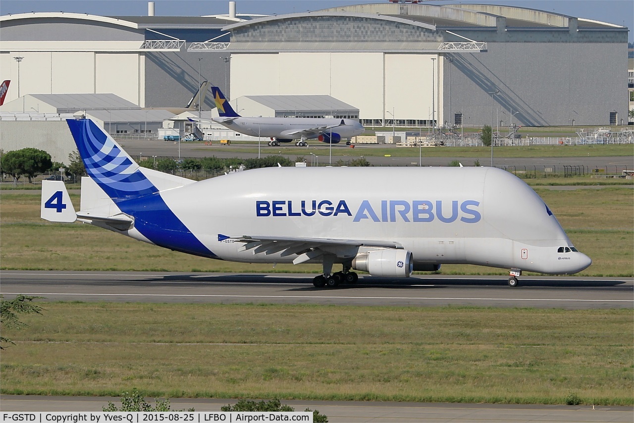F-GSTD, 1998 Airbus A300B4-608ST Beluga C/N 776, Airbus A300B4-608ST Beluga, Take off run rwy 14R, Toulouse-Blagnac airport (LFBO-TLS)