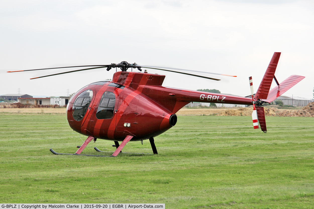 G-BPLZ, 1972 Hughes 369HS C/N 910342S, Hughes 369HS at The Real Aeroplane Company's Helicopter Fly-In, Breighton Airfield, September 20th 2015.