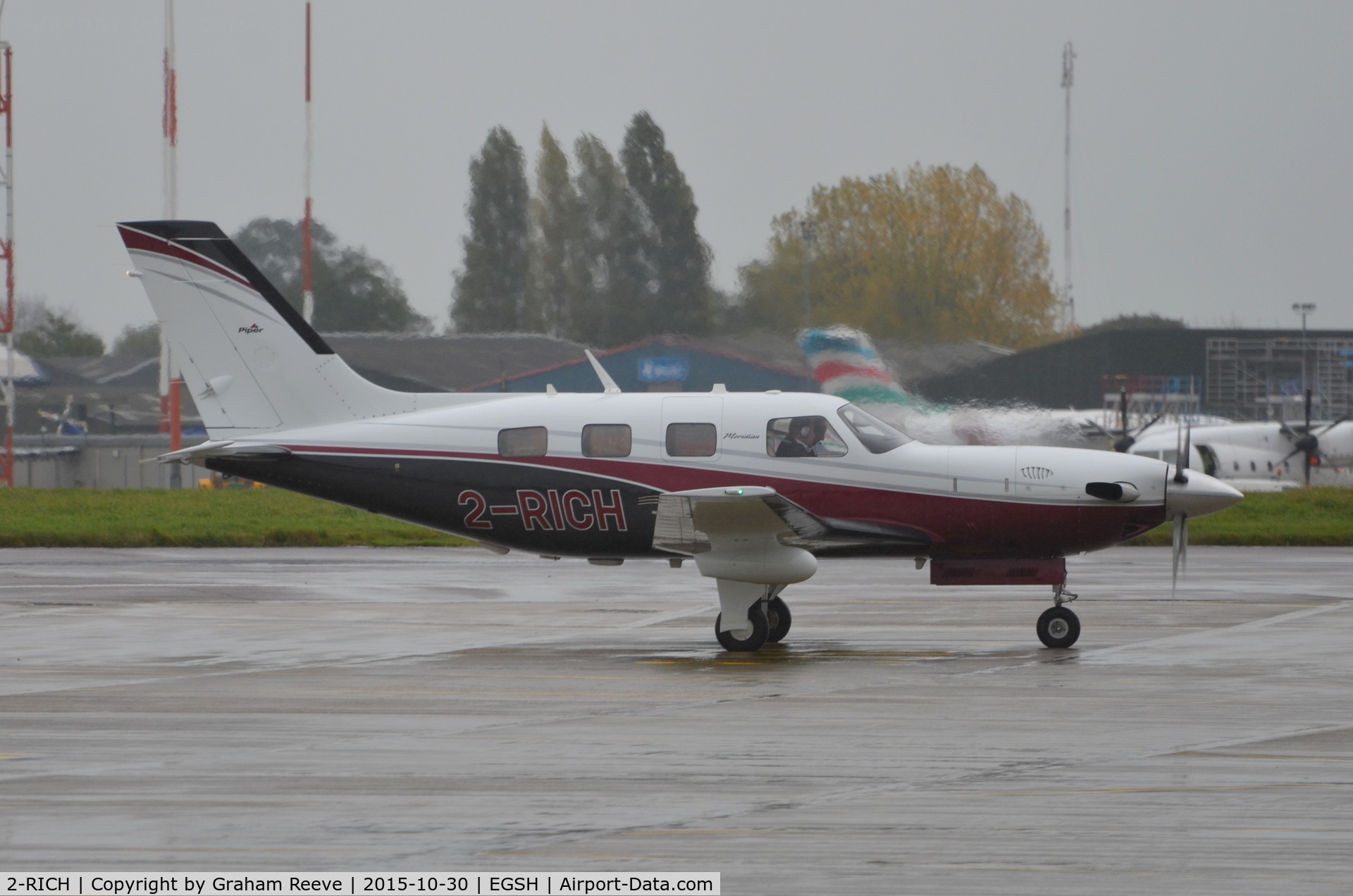 2-RICH, 2010 Piper PA-46-500TP Malibu Meridian C/N 4697425, Just landed at Norwich.