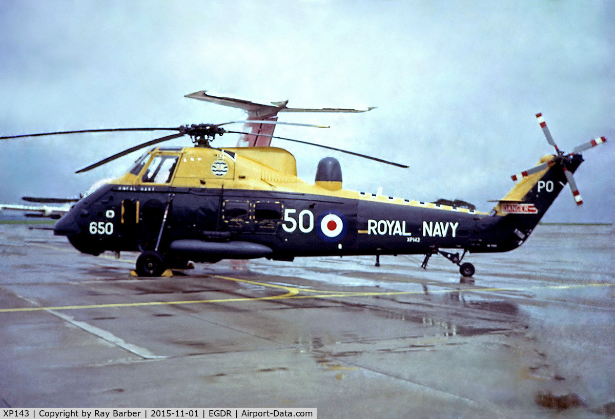 XP143, 1963 Westland Wessex HAS.3 C/N WA76, Westland WS.58 HAS.3 Wessex [WA76] (Royal Navy) RNAS Culdrose~G 31/07/1974. From a slide.