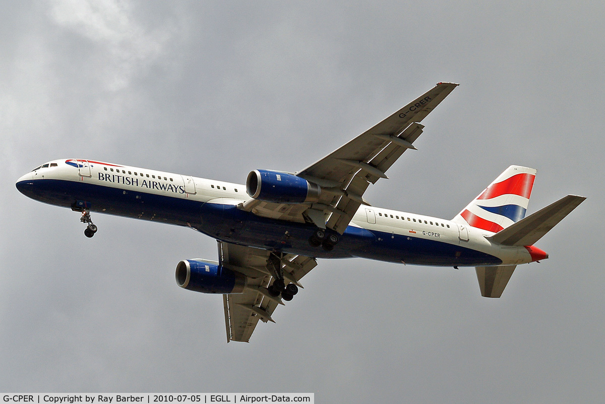 G-CPER, 1997 Boeing 757-236 C/N 29113, Boeing 757-236 [29113] (British Airways) Home~G 05/07/2010. On approach 27R.