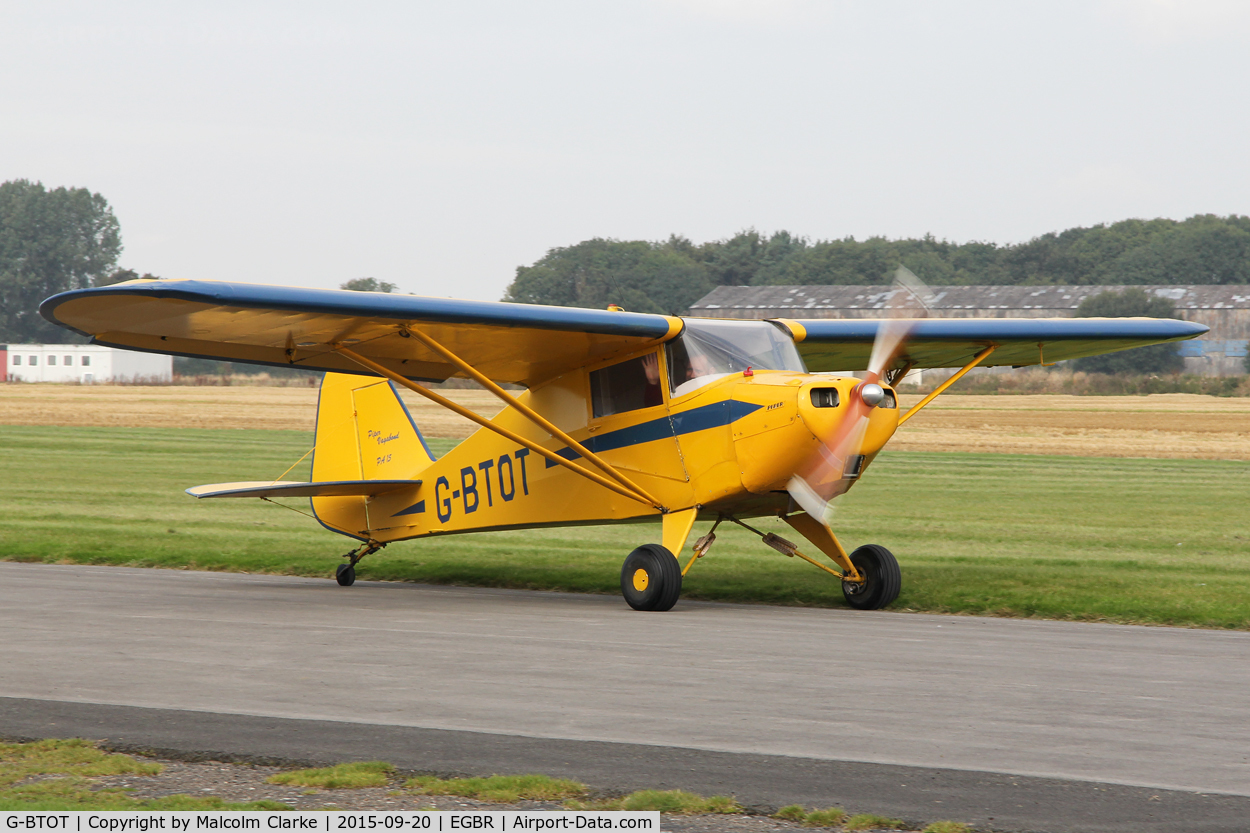 G-BTOT, 1955 Piper PA-15 Vagabond Vagabond C/N 15-60, Piper PA-15 Vagabond at The Real Aeroplane Company's Helicopter Fly-In, Breighton Airfield, September 20th 2015.