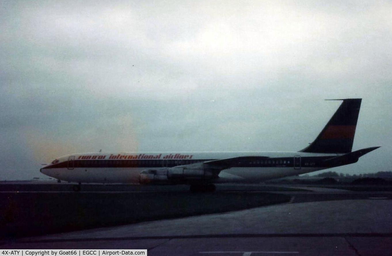 4X-ATY, 1969 Boeing 707-358C C/N 20301, Seen on a rainy Manchester day during May 1983