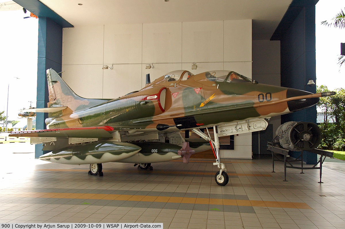900, Douglas TA-4SU Skyhawk C/N 12506, On display at the Republic of Singapore Air Force Museum.