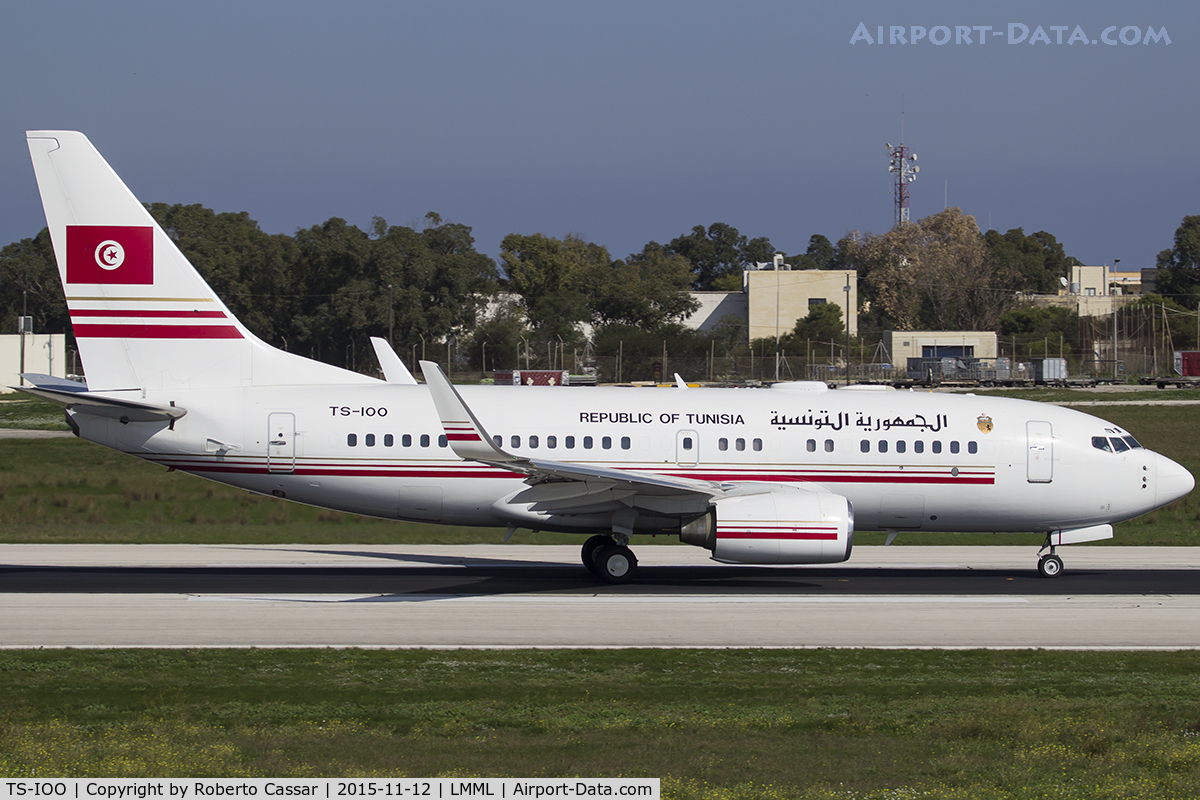 TS-IOO, 1999 Boeing 737-7H3 BBJ C/N 29149/348, Valletta Immigration Summit 2015