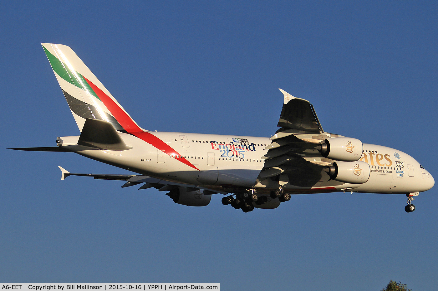 A6-EET, 2013 Airbus A380-861 C/N 142, finals to 21 as EK420