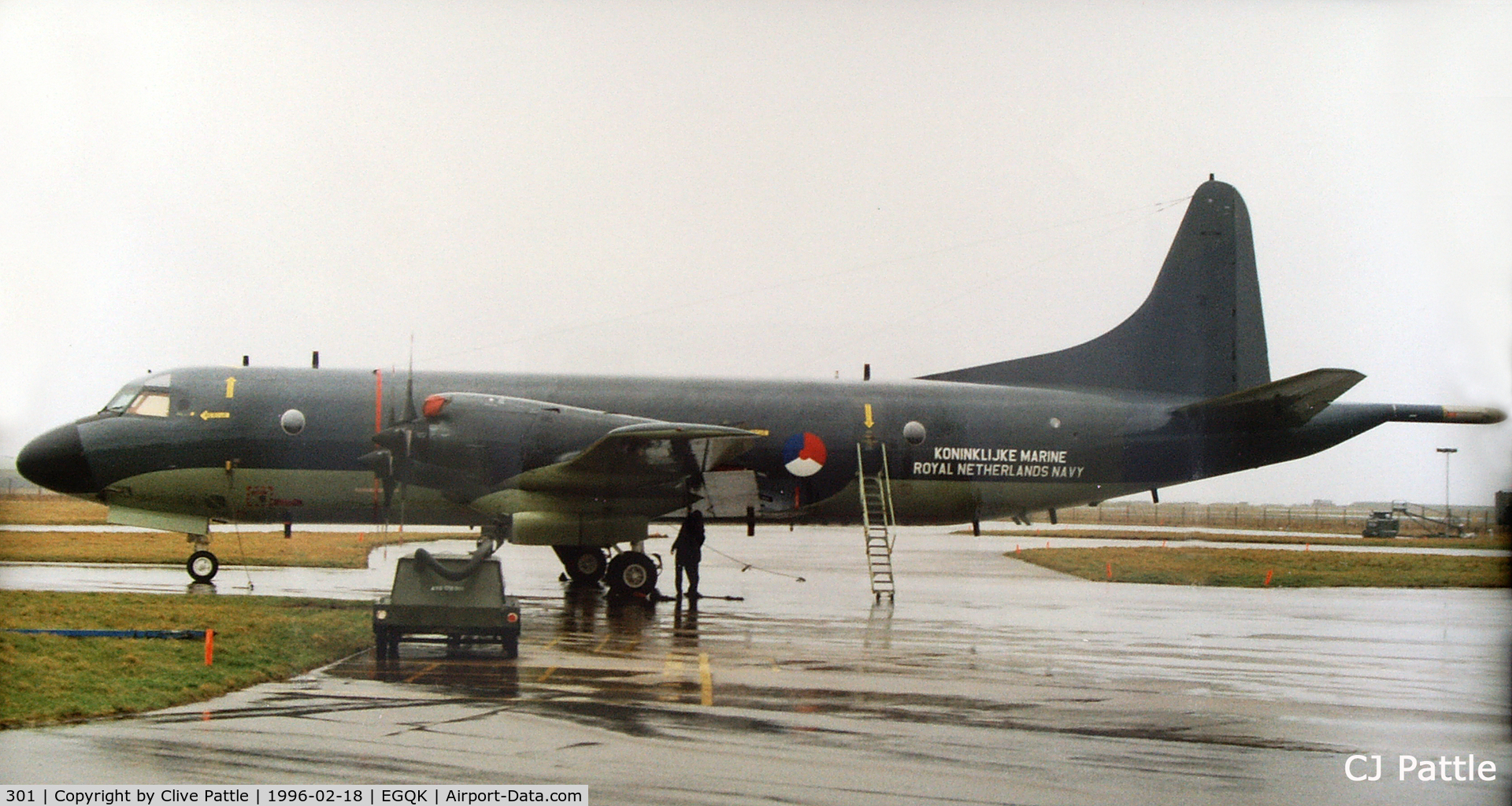 301, Lockheed P-3C-II Orion C/N 285E-5737, On the ramp at RAF Kinloss EGQK during an Exercise.