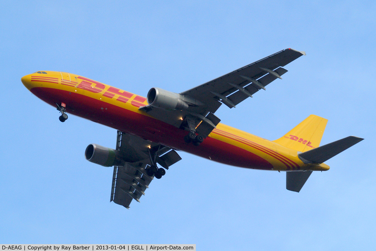 D-AEAG, 1991 Airbus A300B4-622R(F) C/N 621, Airbus A300B4-622R [621] (DHL) Home~G 04/01/2013. On approach 27R.