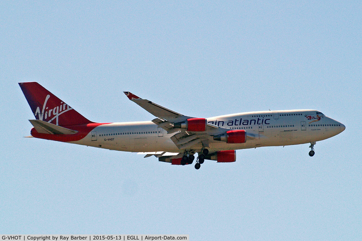 G-VHOT, 1994 Boeing 747-4Q8 C/N 26326, Boeing 747-4Q8 [26326] (Virgin Atlantic) Home~G 13/05/2015. On approach 27L.