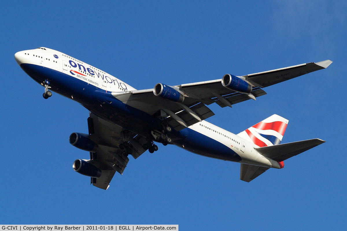 G-CIVI, 1996 Boeing 747-436 C/N 25814, Boeing 747-436 [25814] (British Airways) Home~G 18/01/2011. On approach 27R.
