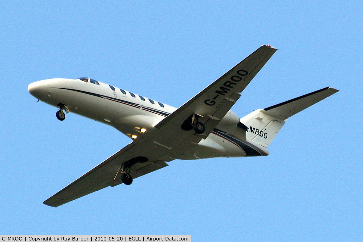 G-MROO, 2004 Cessna 525A CitationJet CJ2 C/N 525A-0202, Cessna Citation Jet CJ2 [525A-0202] (Air Charter Scotland) Home~G 20/05/2010. On approach 27R.