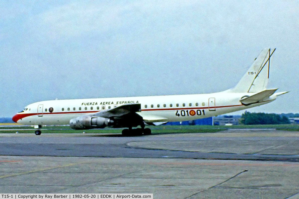 T15-1, 1966 Douglas DC-8-52 C/N 45814, Douglas DC-8-52 [45814] (Spanish Air Force) Cologne-Koln Bonn~D 20/05/1982. From a slide.