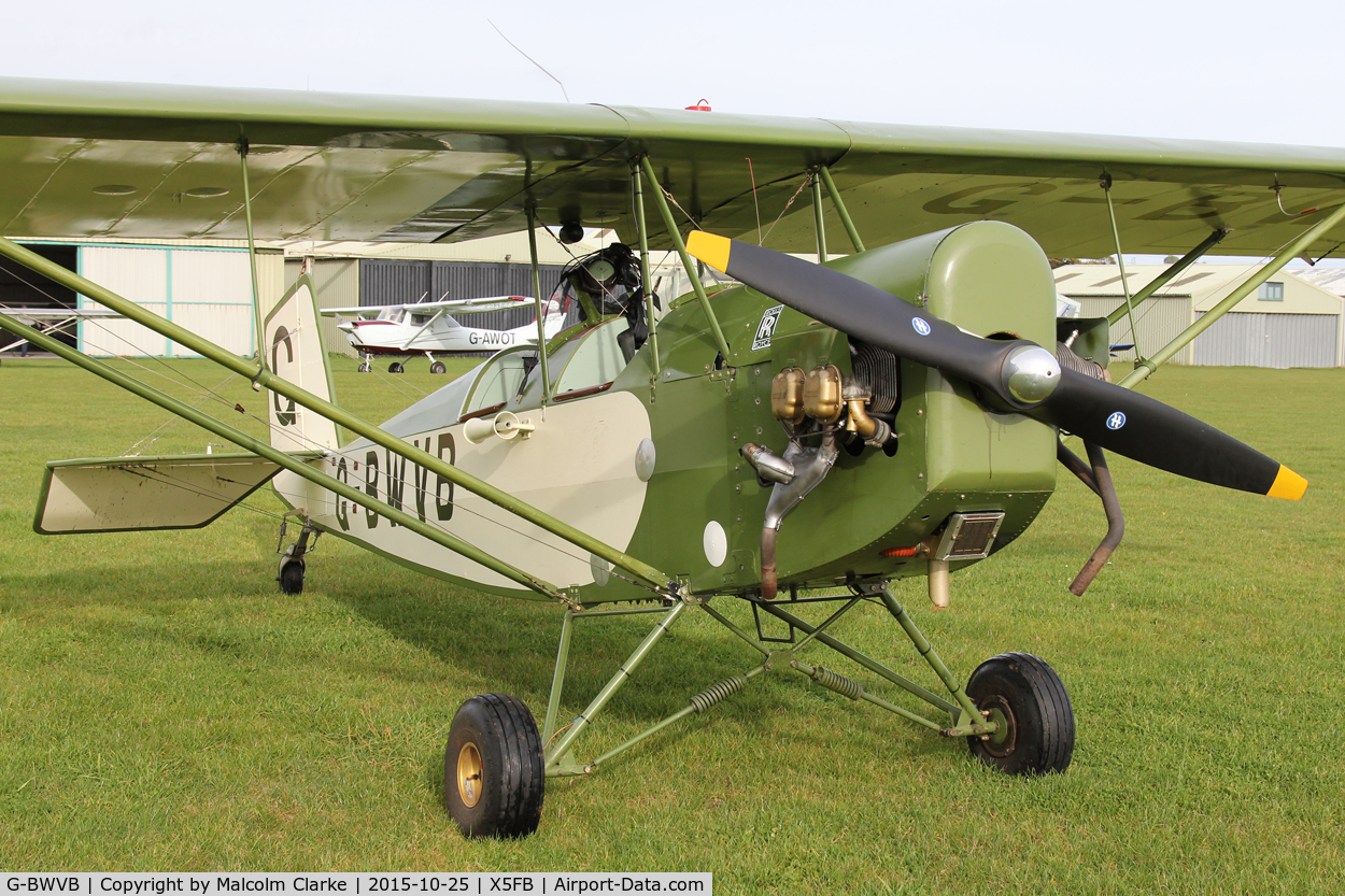 G-BWVB, 1997 Pietenpol Air Camper C/N PFA 047-11777, Pietenpol Air Camper, a welcome visit from a rare aircraft, Fishburn Airfield, October 25th 2015.