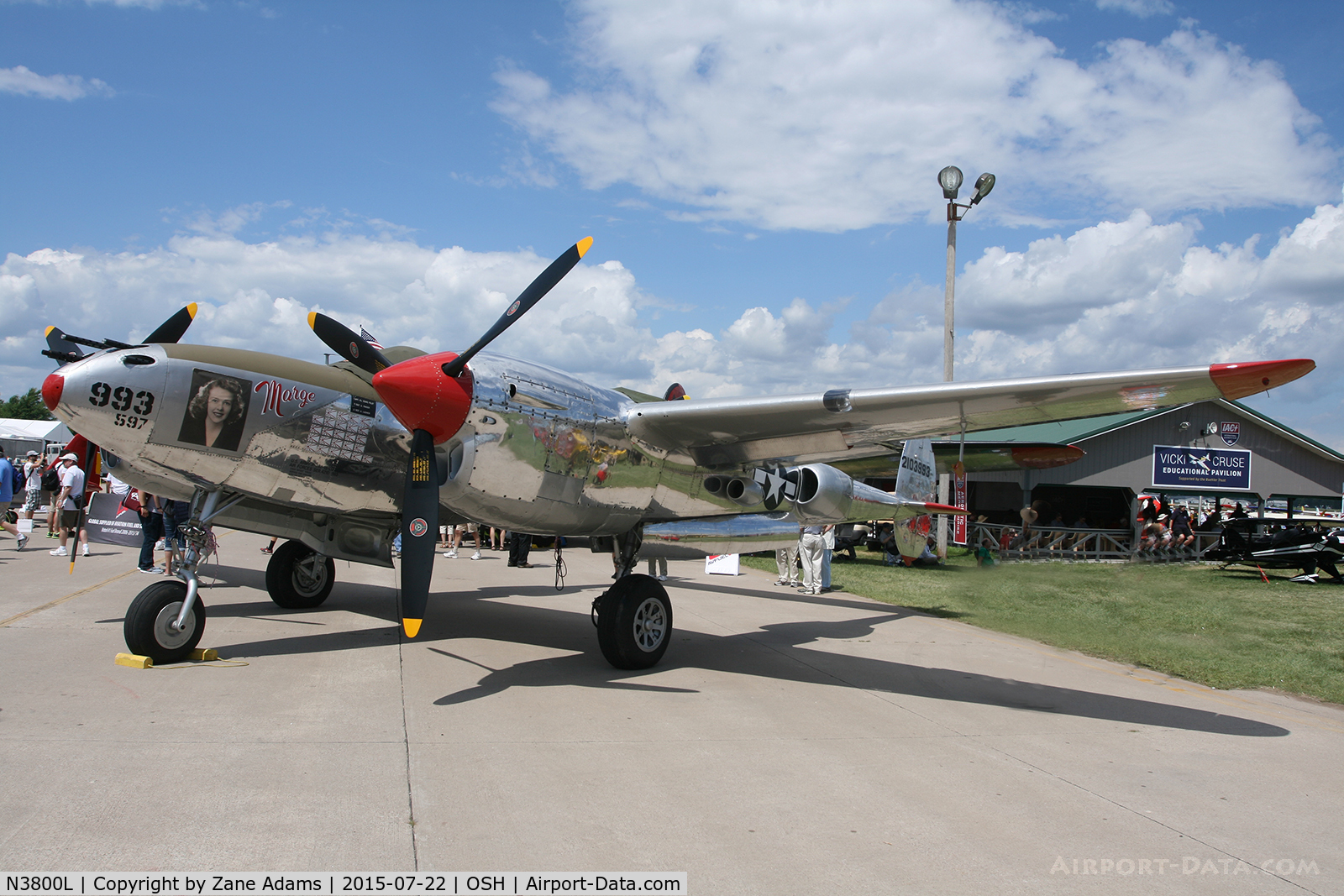 N3800L, 1945 Lockheed P-38L-5-LO Lightning C/N 422-8342, 2015 EAA AirVenture - Oshkosh Wisconsin