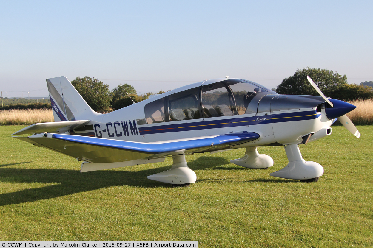 G-CCWM, 2000 Robin DR-400-180 Regent Regent C/N 2457, Robin DR-400-180 Regent at Fishburn Airfield, September 27th 2015.