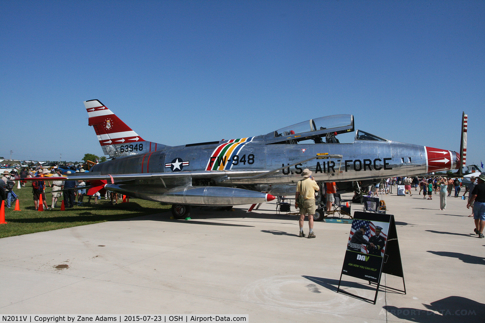 N2011V, 1958 North American F-100F Super Sabre C/N 243-224, EAA AirVenture 2015 - Oshkosh Wisconsin