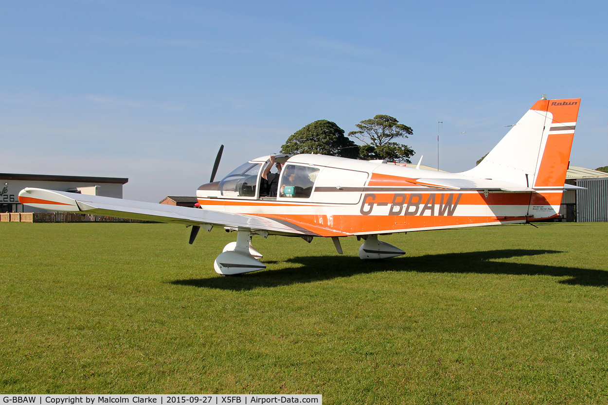 G-BBAW, 1973 Robin HR-100-210 II Safari C/N 167, Robin HR-100-210 II Safari, Fishburn Airfield, September 27th 2015.