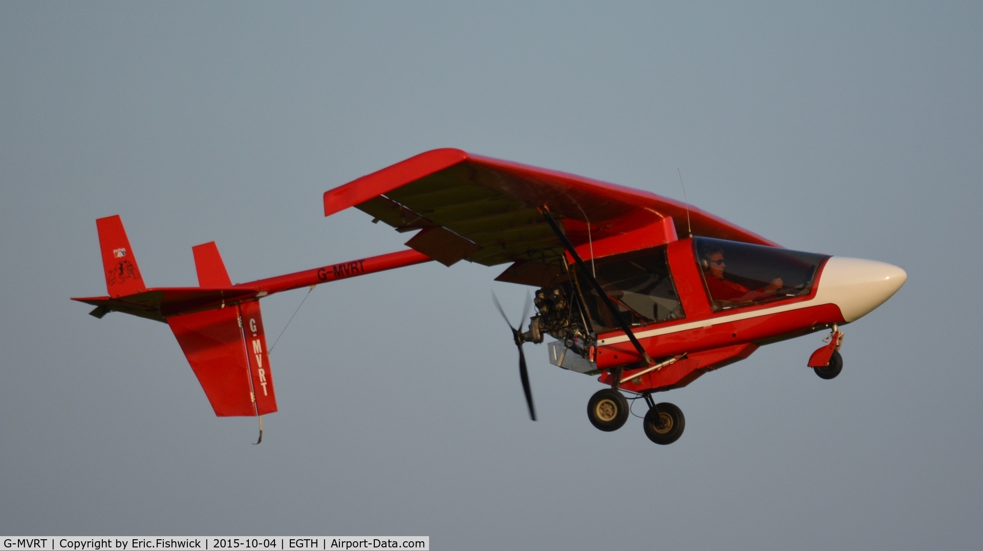 G-MVRT, 1989 CFM Shadow Series CD C/N 104, 43. G-MVRT departing The Shuttleworth 'Uncovered' Airshow (Finale,) Oct. 2015.