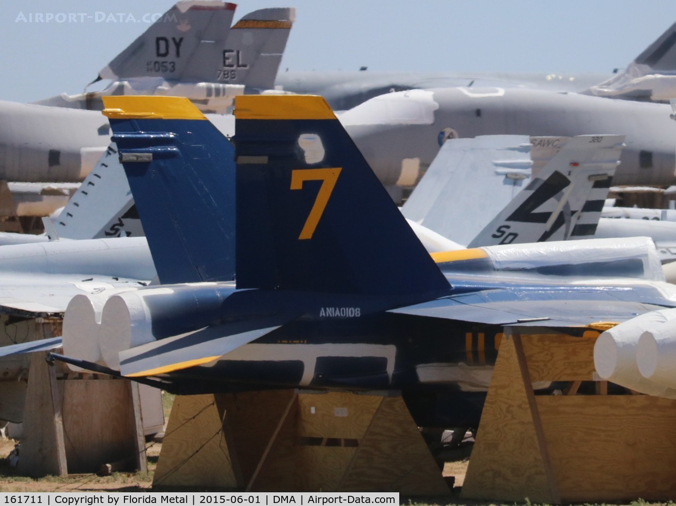 161711, McDonnell Douglas F/A-18B Hornet C/N 0058/B016, Blue Angel 7 at AMARC