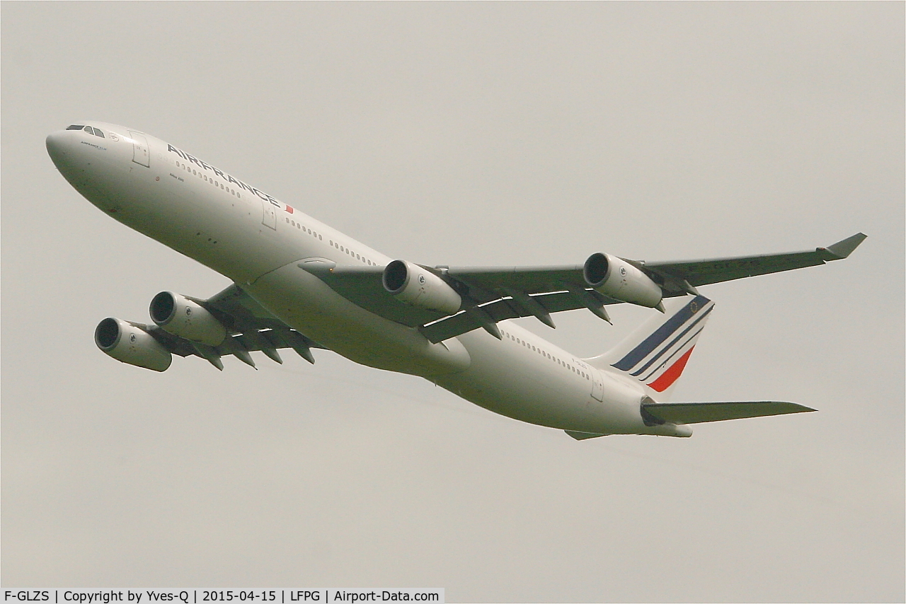 F-GLZS, 1999 Airbus A340-313X C/N 310, Airbus A340-313X, Take off Rwy 27L, Roissy Charles De Gaulle Airport (LFPG-CDG)