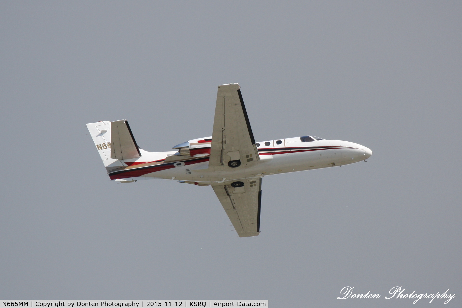 N665MM, 1981 Cessna 501 Citation I/SP C/N 501-0228, Cessna Citation I (N665MM) departs Sarasota-Bradenton International Airport