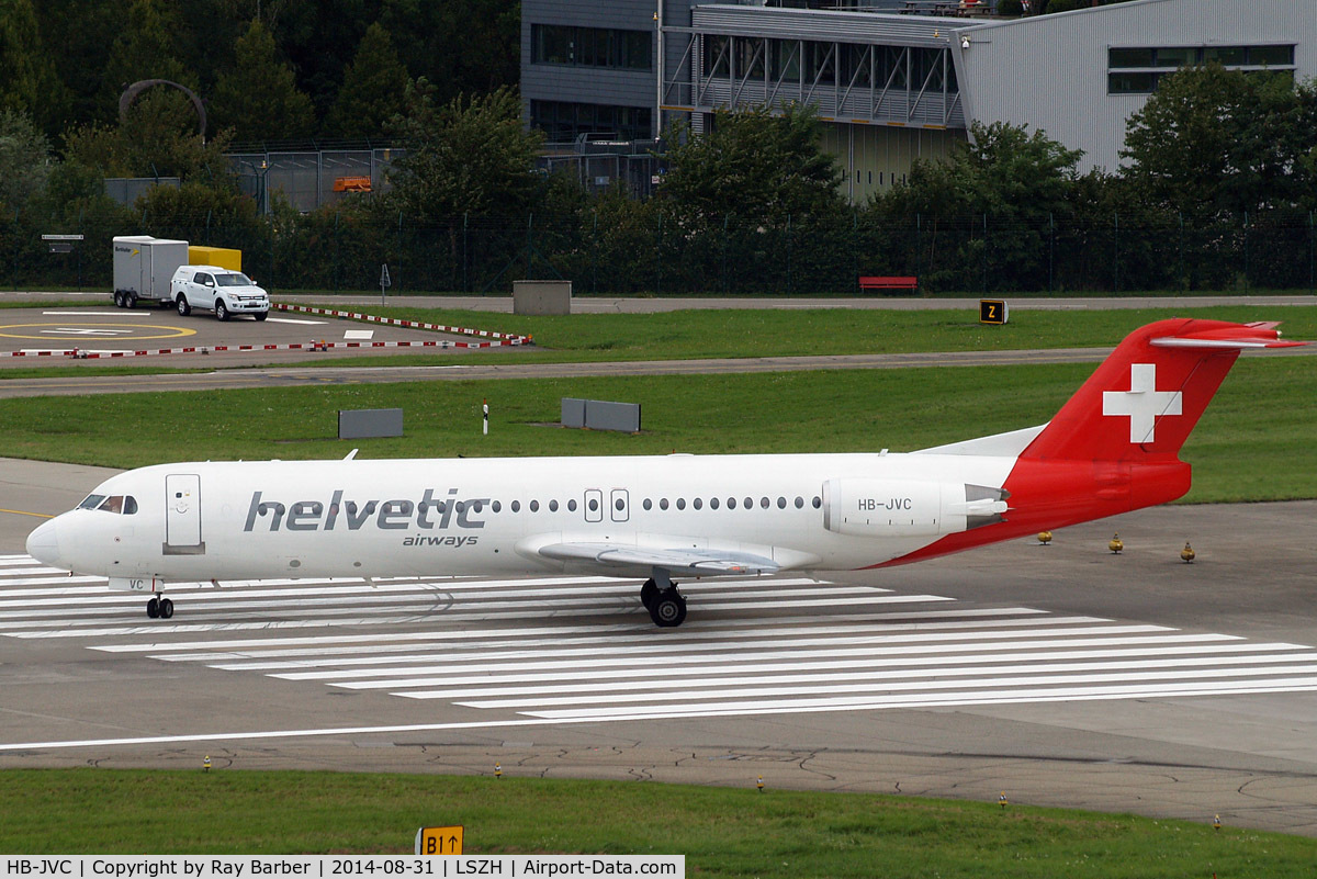 HB-JVC, 1994 Fokker 100 (F-28-0100) C/N 11501, Fokker F-100 [11501] (Helvetic Airways) Zurich~HB 31/08/14