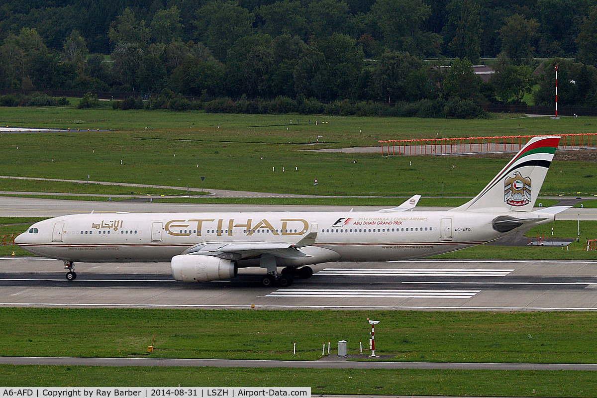 A6-AFD, 2011 Airbus A330-343X C/N 1205, Airbus A330-343E [1205] (Etihad Airways) Zurich~HB 31/08/2014