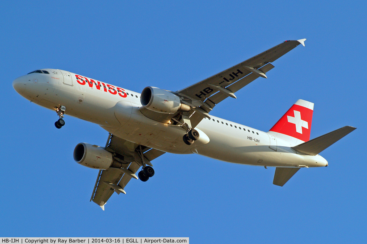 HB-IJH, 1996 Airbus A320-214 C/N 574, Airbus A320-214 [0574] (Swiss International Air Lines) Home~G 16/03/2014. On approach 27R.