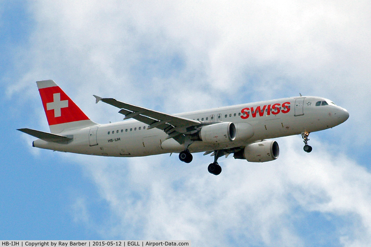 HB-IJH, 1996 Airbus A320-214 C/N 574, Airbus A320-214 [0574] (Swiss International Air Lines) Home~G 12/05/2015. On approach 27L.
