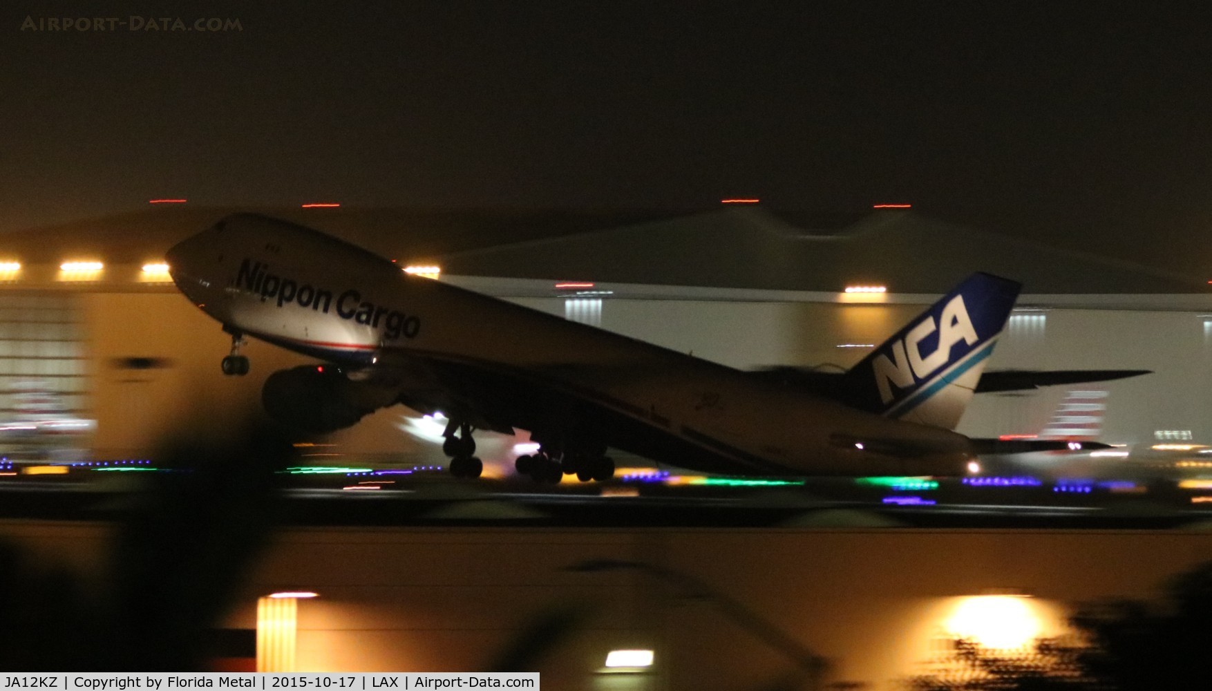 JA12KZ, 2012 Boeing 747-8KZF C/N 36137, NCA Cargo 747-8 operating in the dark, shot from hotel