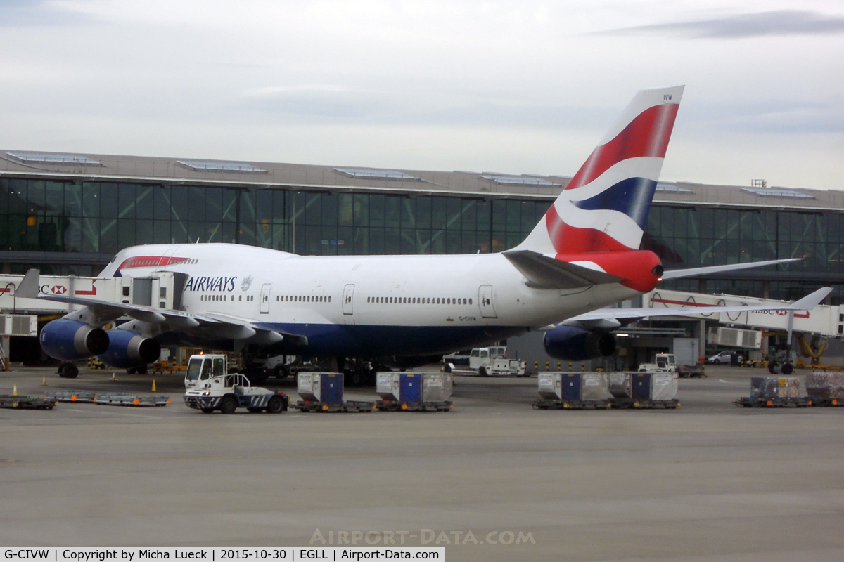 G-CIVW, 1998 Boeing 747-436 C/N 25822, At Heathrow