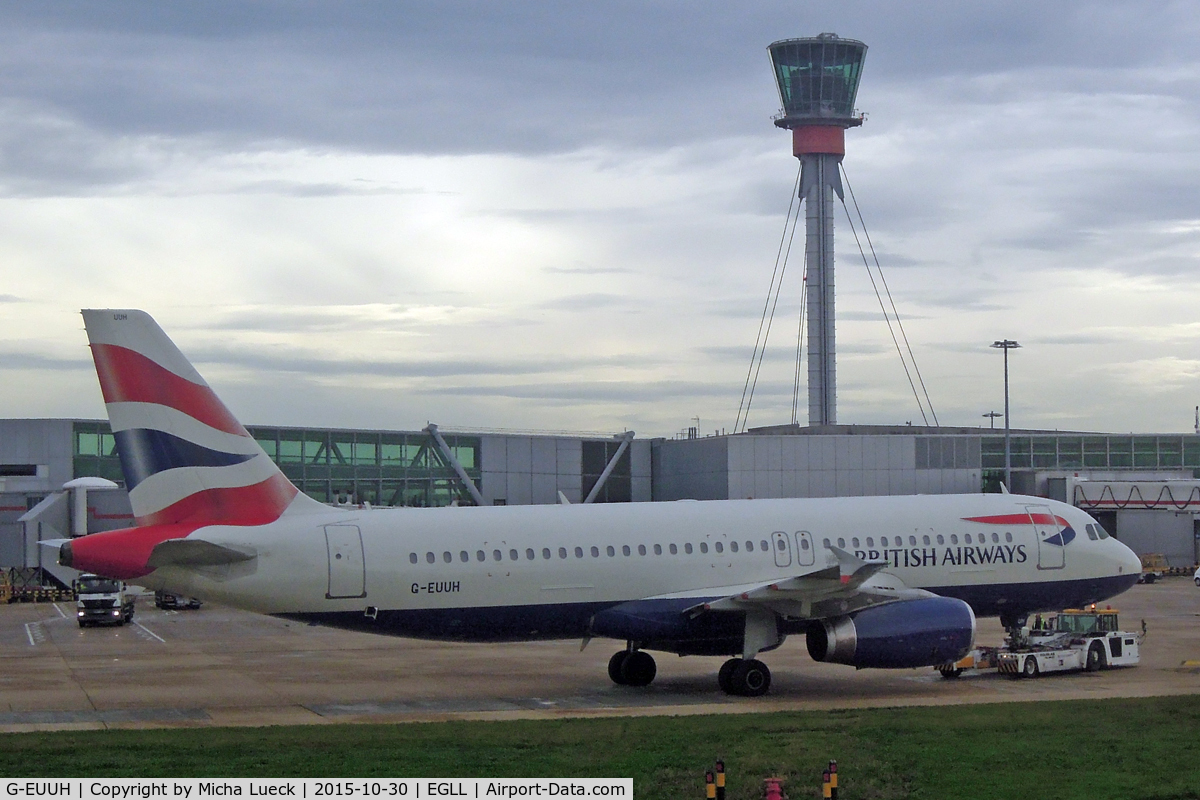 G-EUUH, 2002 Airbus A320-232 C/N 1665, At Heathrow